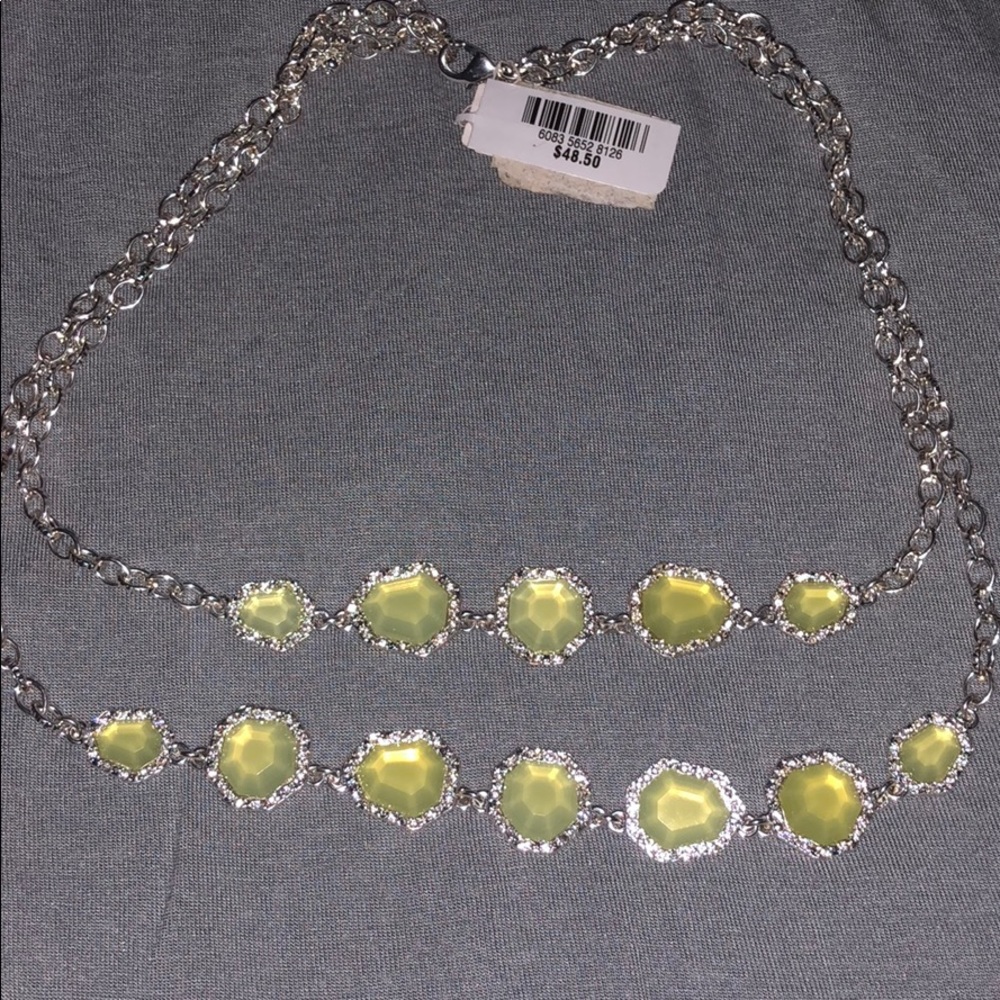 Green silver necklace